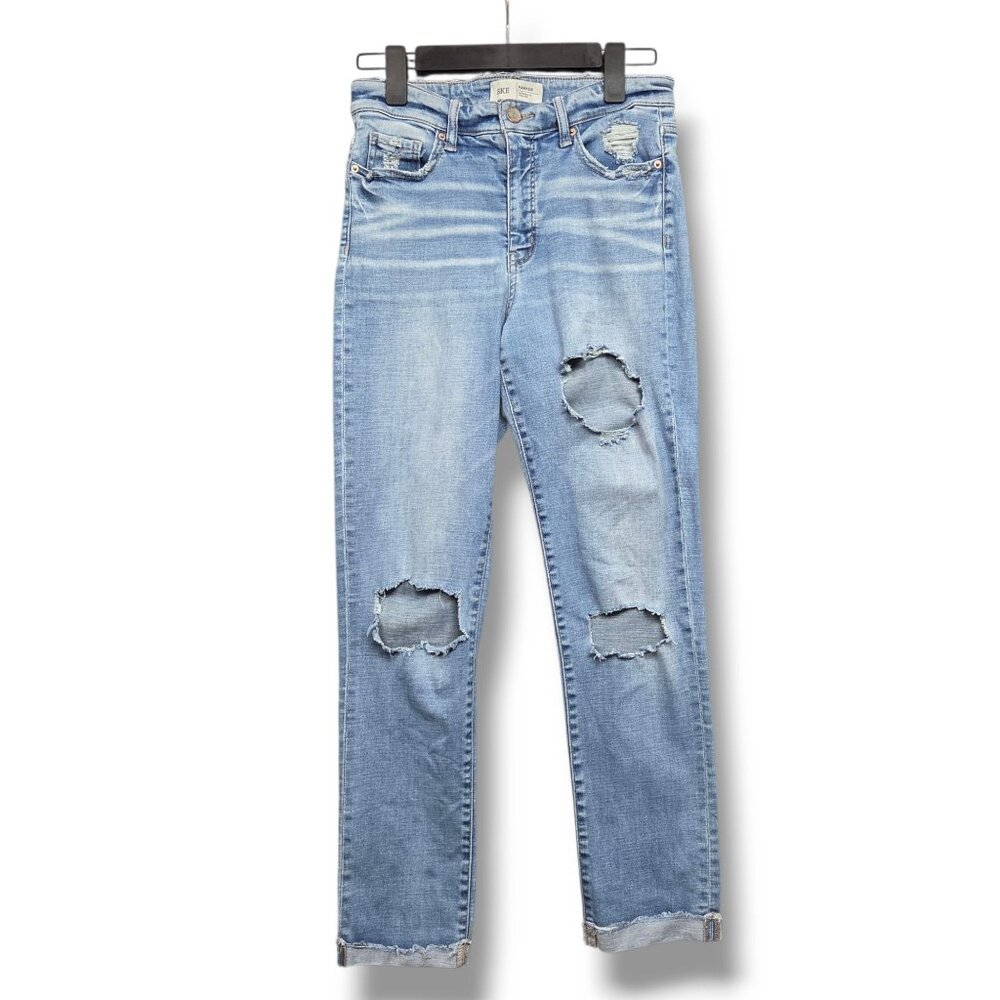 BKE Parker Jeans Womens 27 High Rise Skinny Cuffed‎ Distressed